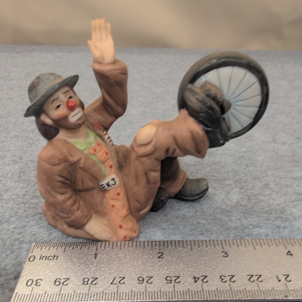 Emmett Kelly Jr Collectibles Porcelain Clown Figurine Riding Unicycle - Picture 5 of 7